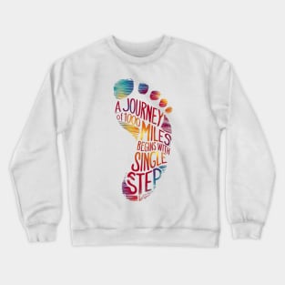 Footsteps of Inspiration: A Journey of 1000 Miles Typography Art Crewneck Sweatshirt